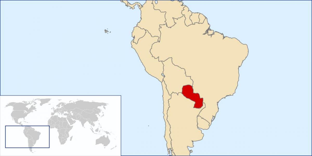 Paraguay lokasi pada peta dunia