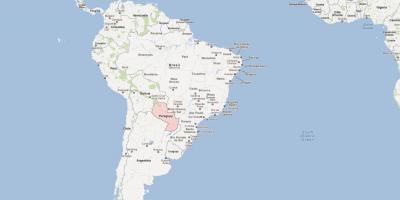 Peta dari Paraguay, amerika selatan