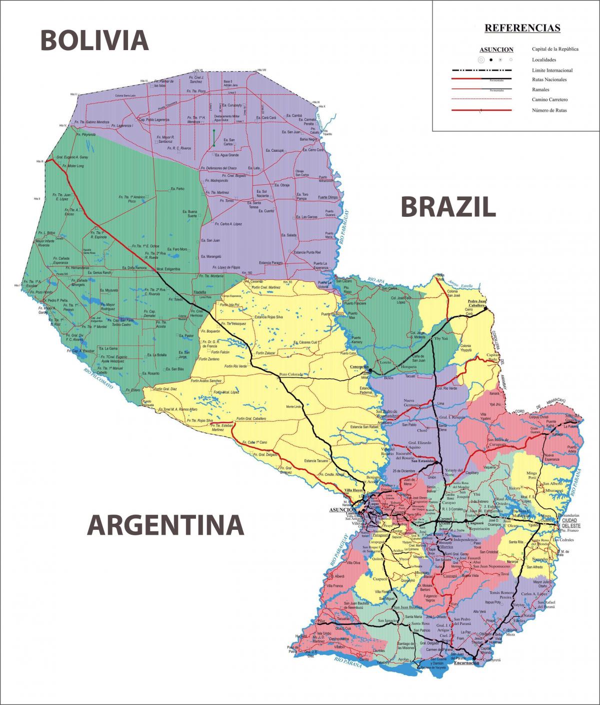 peta dari Paraguay